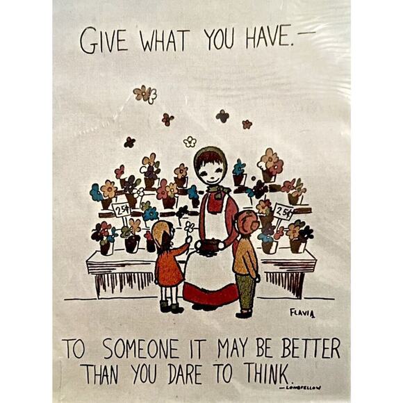 Vintage Bucilla Flavia Needlepoint Kit GIVE WHAT YOU HAVE 21x27 No. 1698 NEW DS - Picture 2 of 4